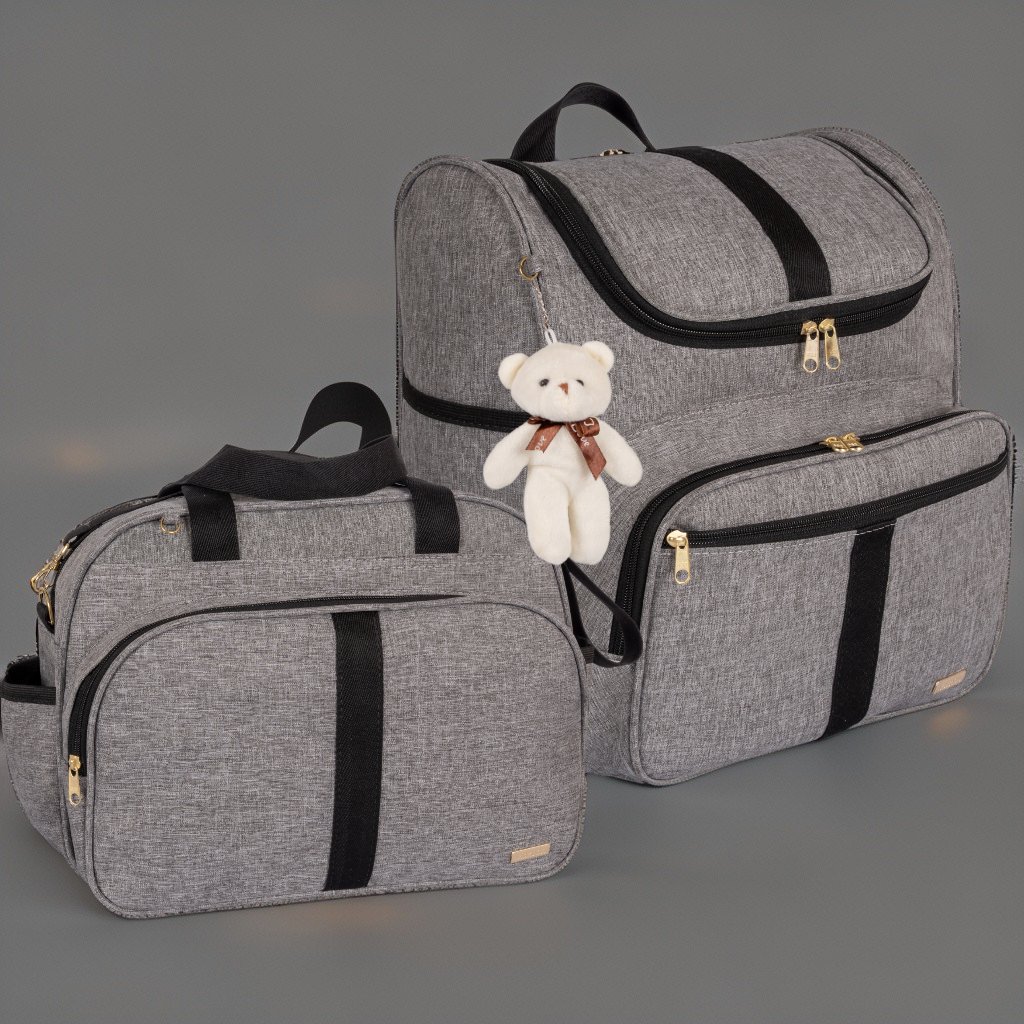 Kit Bolsa Maternidade 2 Peças com Mochila 2 em 1 e Bolsa G AMOR - Imagem 6