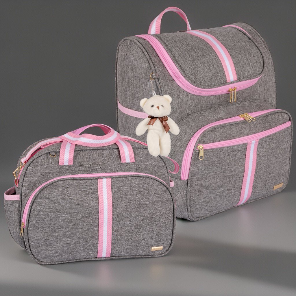 Kit Bolsa Maternidade 2 Peças com Mochila 2 em 1 e Bolsa G AMOR - Imagem 7