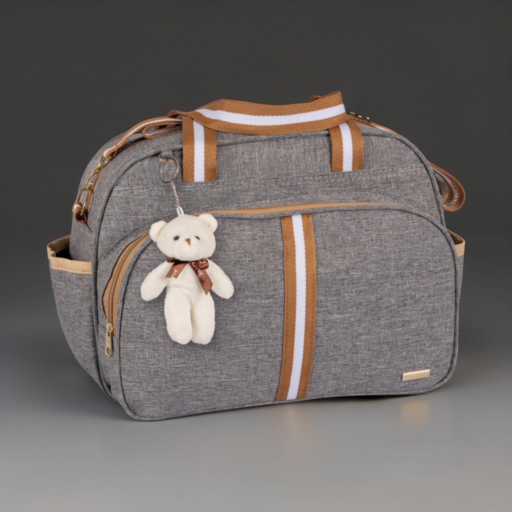 Bolsa Maternidade Bebê Infantil menino menina C/ chaveiro Urso faixa luxo AMOR - Imagem 7