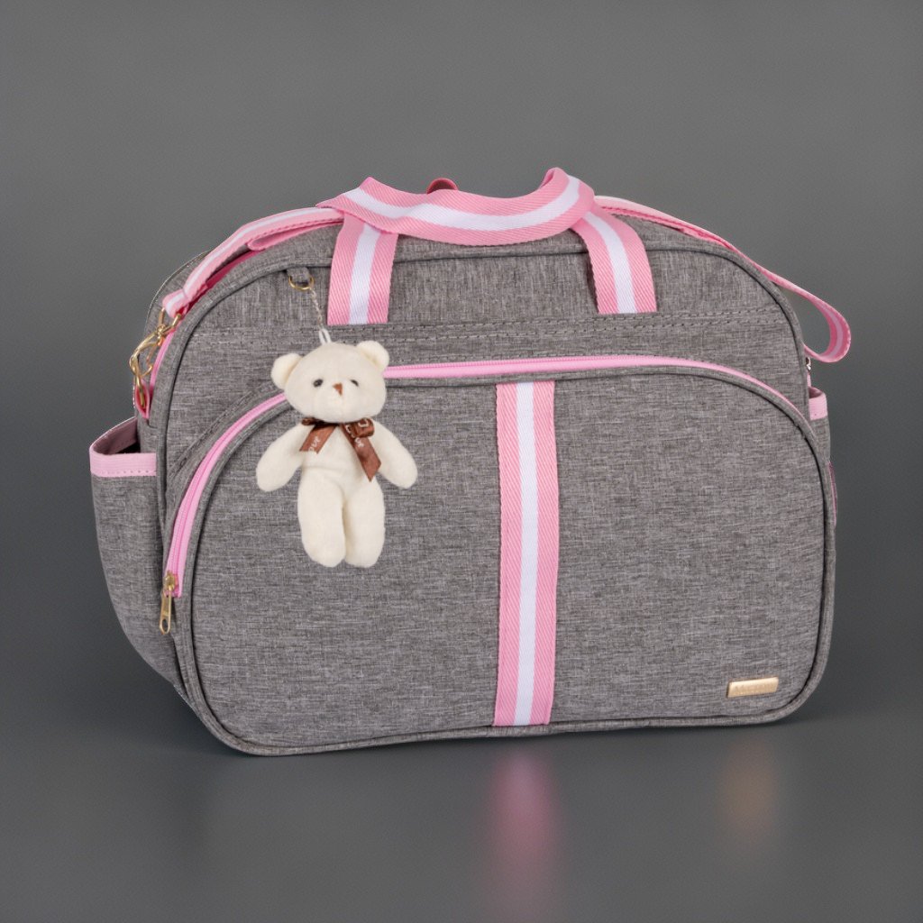 Bolsa Maternidade Bebê Infantil menino menina C/ chaveiro Urso faixa luxo AMOR