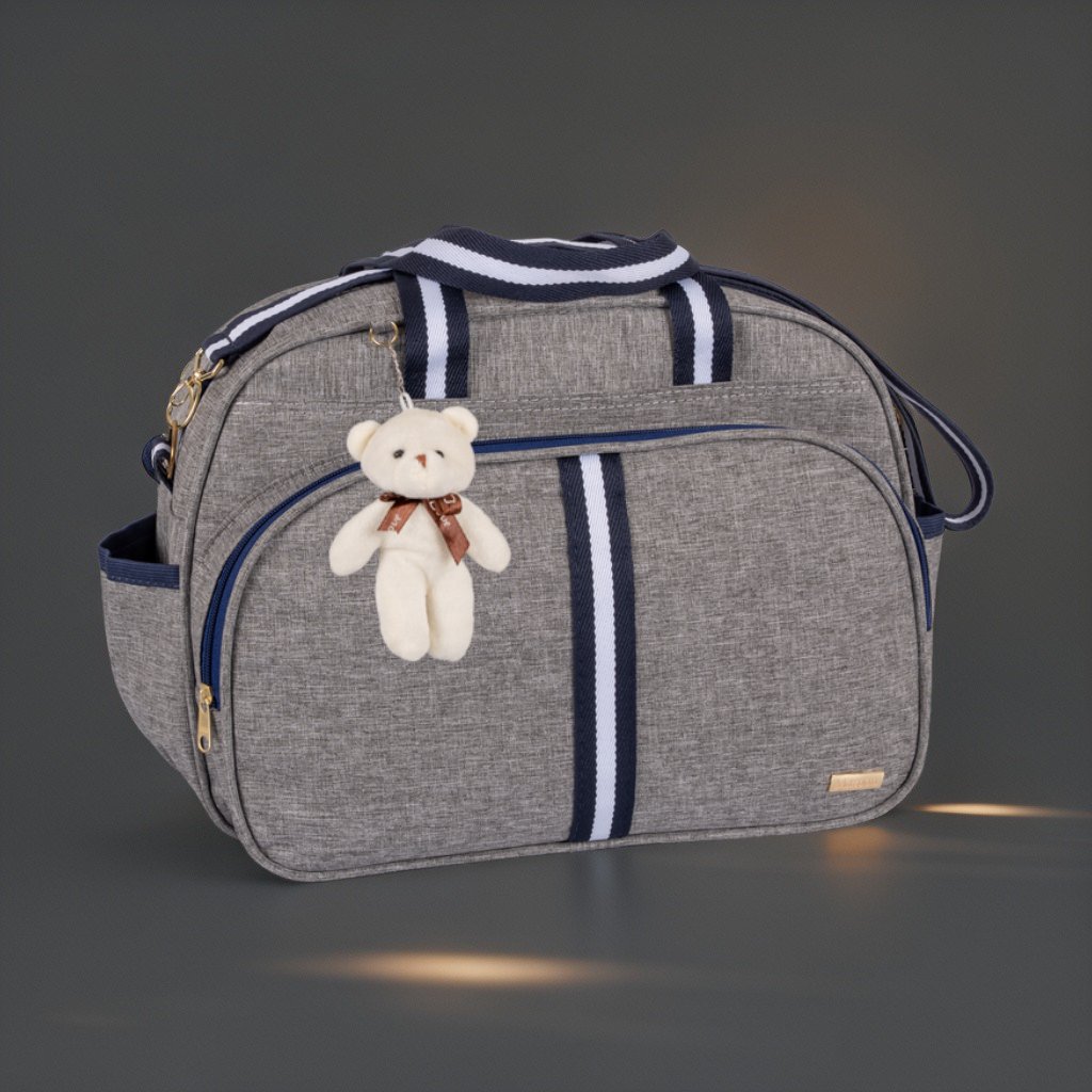 Bolsa Maternidade Bebê Infantil menino menina C/ chaveiro Urso faixa luxo AMOR - Imagem 6