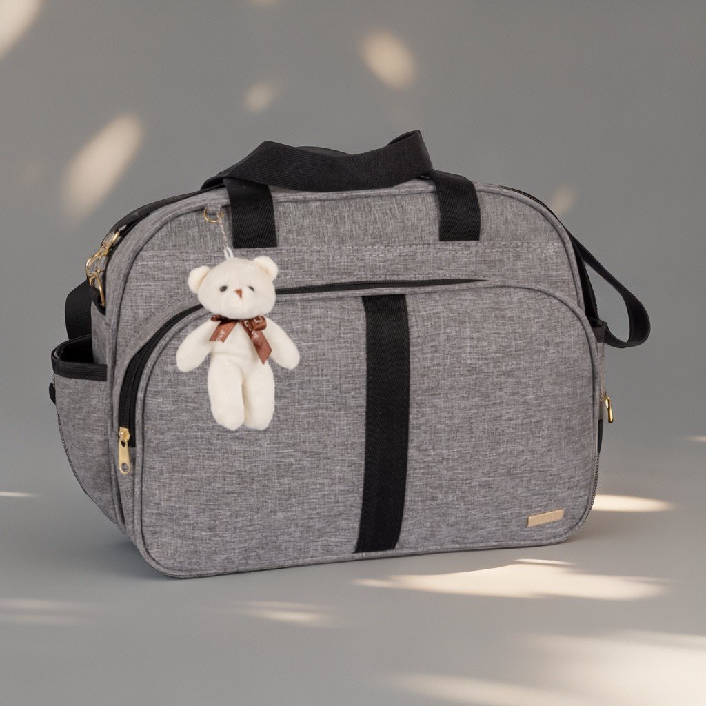 Bolsa Maternidade Bebê Infantil menino menina C/ chaveiro Urso faixa luxo AMOR - Imagem 5