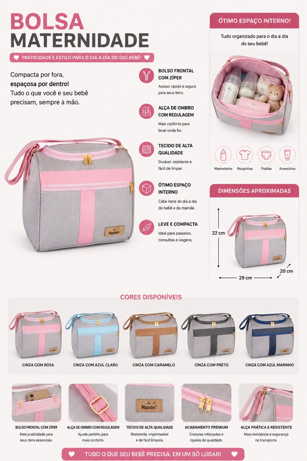 Bolsa Grande Maternidade Infantil Harmonia - Imagem 3